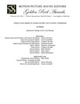 Golden Reel Nomination